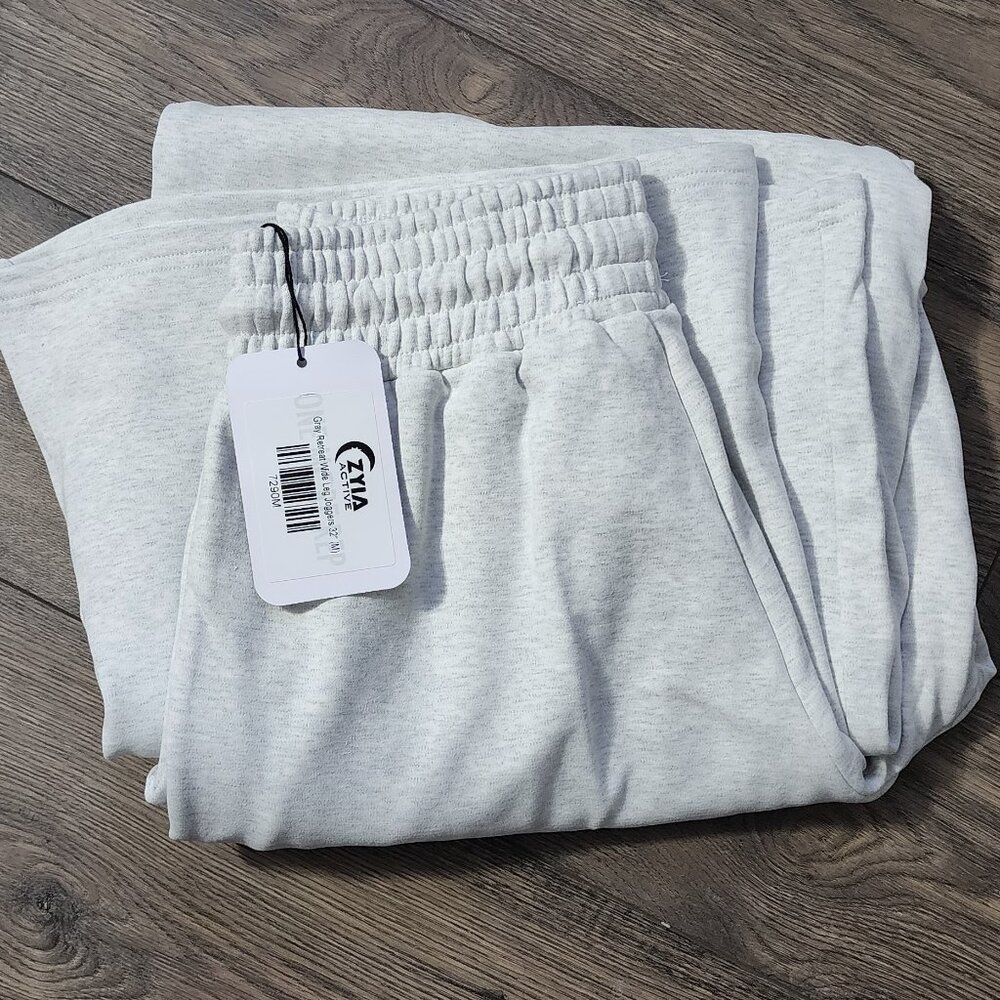 Zyia Gray Retreat Wide Leg Joggers 32" M